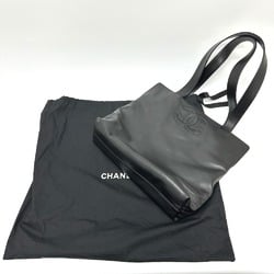 CHANEL Coco Mark Shoulder Bag Tote Lambskin Women's Black