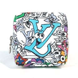 LOUIS VUITTON M01049 Monogram Comic Bijoux Sac Squared Key Holder Bag-in-Bag Pouch Leather Men's White