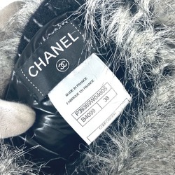 CHANEL Gloves Costume Arm Warmers Fur Polyester Women's Grey