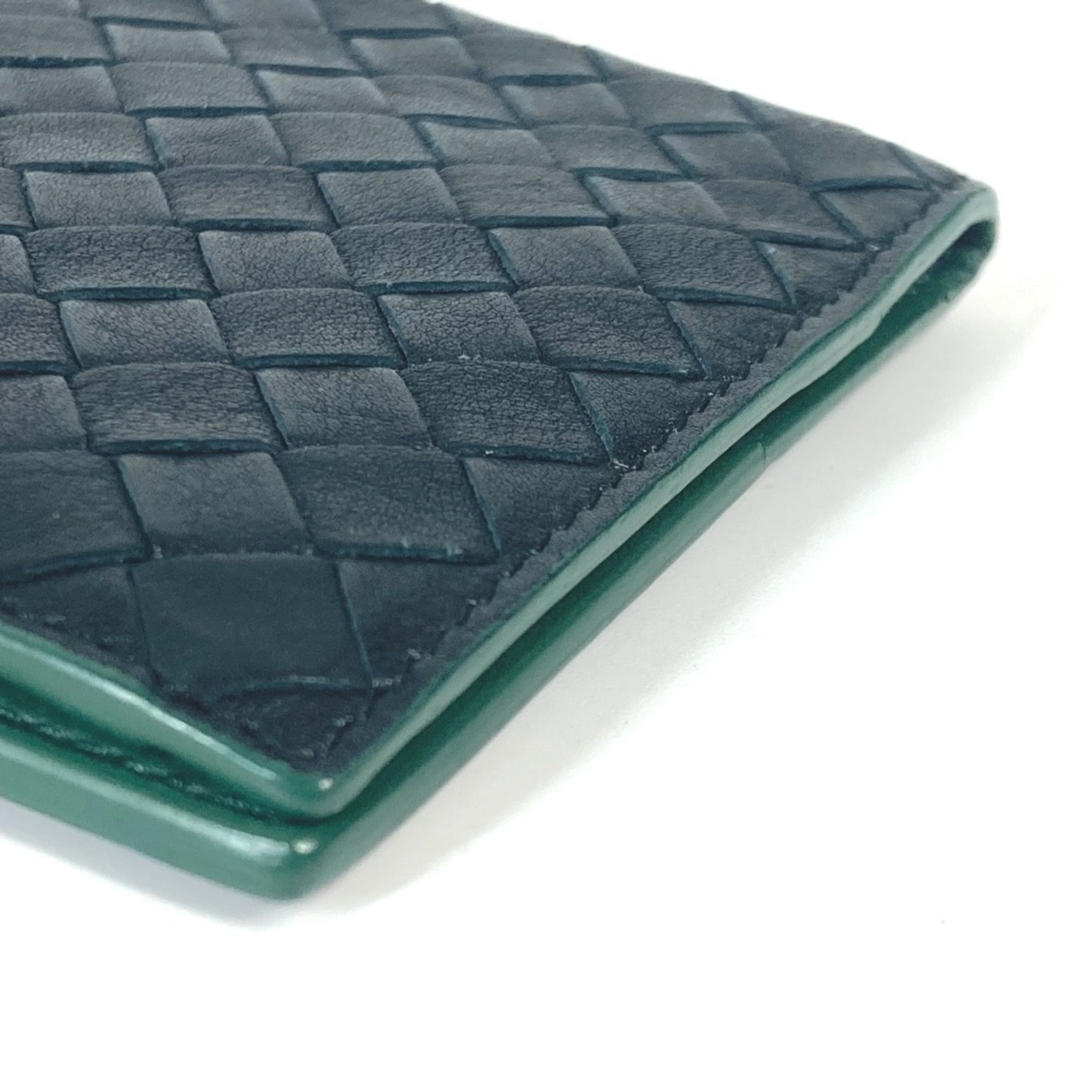 BOTTEGA VENETA Bottega Veneta Bicolor Intrecciato Business Card Holder/Card Case Passport Leather Men's Black