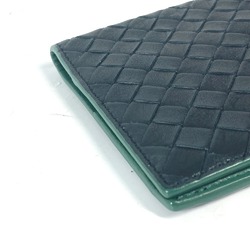 BOTTEGA VENETA Bottega Veneta Bicolor Intrecciato Business Card Holder/Card Case Passport Leather Men's Black