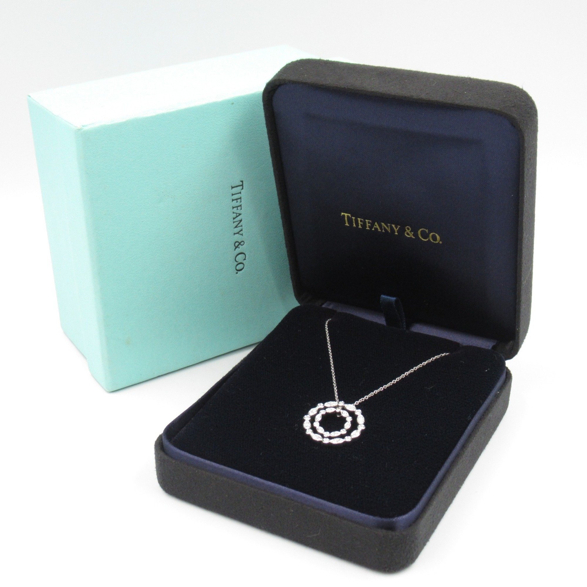 Tiffany & Co. Swing Diamond Necklace, Pt950 Platinum, Diamond, Women's, Clear