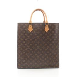 Louis Vuitton LOUIS VUITTON Sac Plat Monogram Tote Bag Coated Canvas Leather Women's Brown M51140