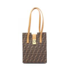 FENDI ZUCCA Tote Bag Canvas Leather Women's Brown