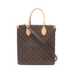 Louis Vuitton Sac Plat PM Monogram Tote Bag, Coated Canvas, Leather, Women's, Brown, M45848