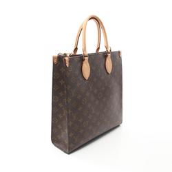 Louis Vuitton Sac Plat PM Monogram Tote Bag, Coated Canvas, Leather, Women's, Brown, M45848