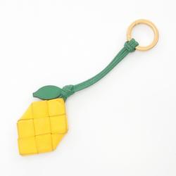 BOTTEGA VENETA Leather Keychain for Men and Women in Yellow Green