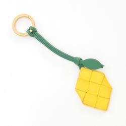 BOTTEGA VENETA Leather Keychain for Men and Women in Yellow Green