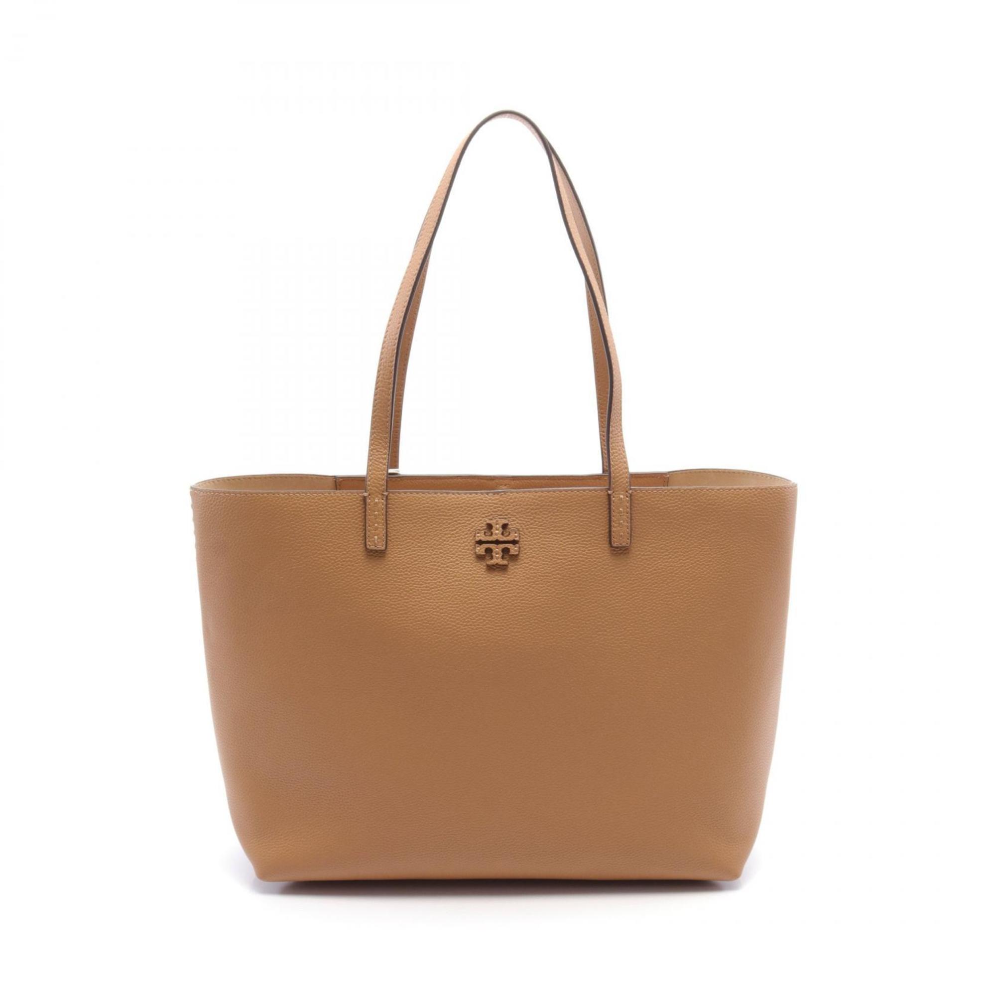 Tory Burch MCGRAW Tote Bag Leather Women's Brown 152221227