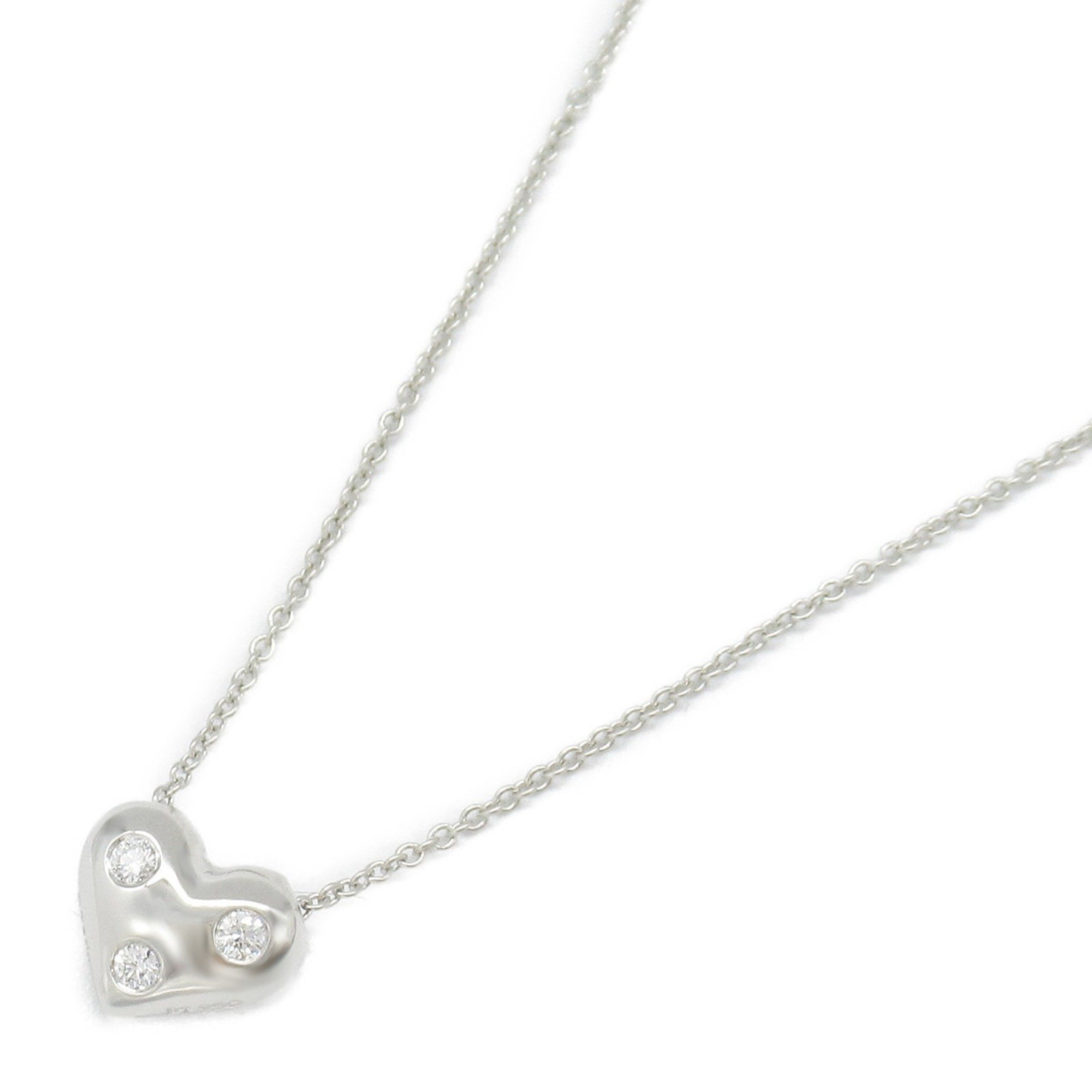 Tiffany & Co. Dots Heart Diamond Necklace, Pt950 Platinum, Diamond, Women's, Clear