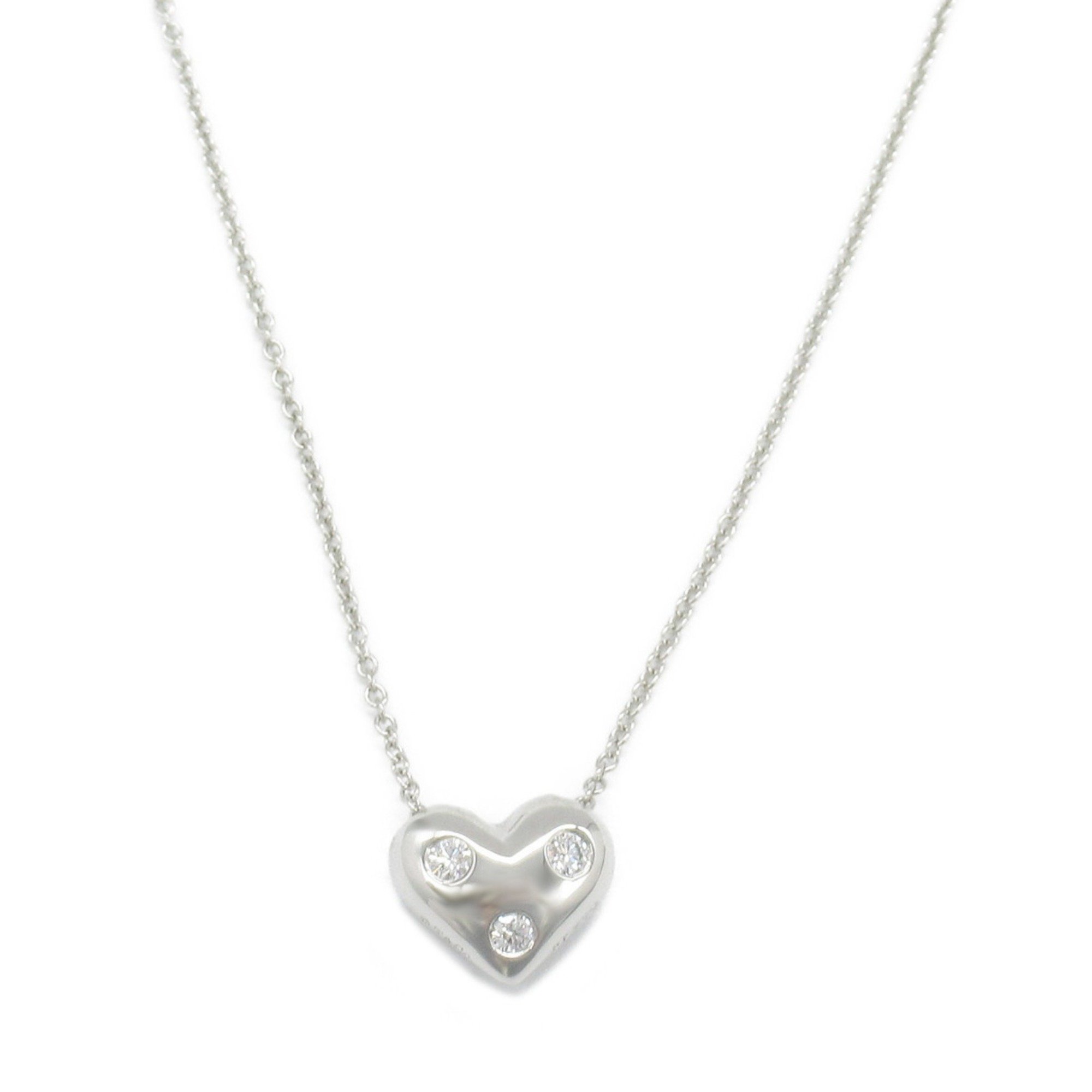 Tiffany & Co. Dots Heart Diamond Necklace, Pt950 Platinum, Diamond, Women's, Clear