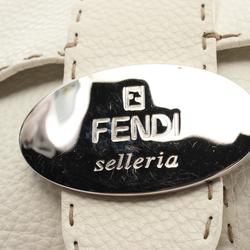 FENDI Selleria Shoulder Bag Leather Women's White 8BR407