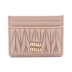 Miu Miu Miu MATELASSE Business Card Holder/Card Case Leather Women's Pink 5MC0762FPPF0236