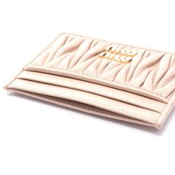 Miu Miu Miu MATELASSE Business Card Holder/Card Case Leather Women's Pink 5MC0762FPPF0236