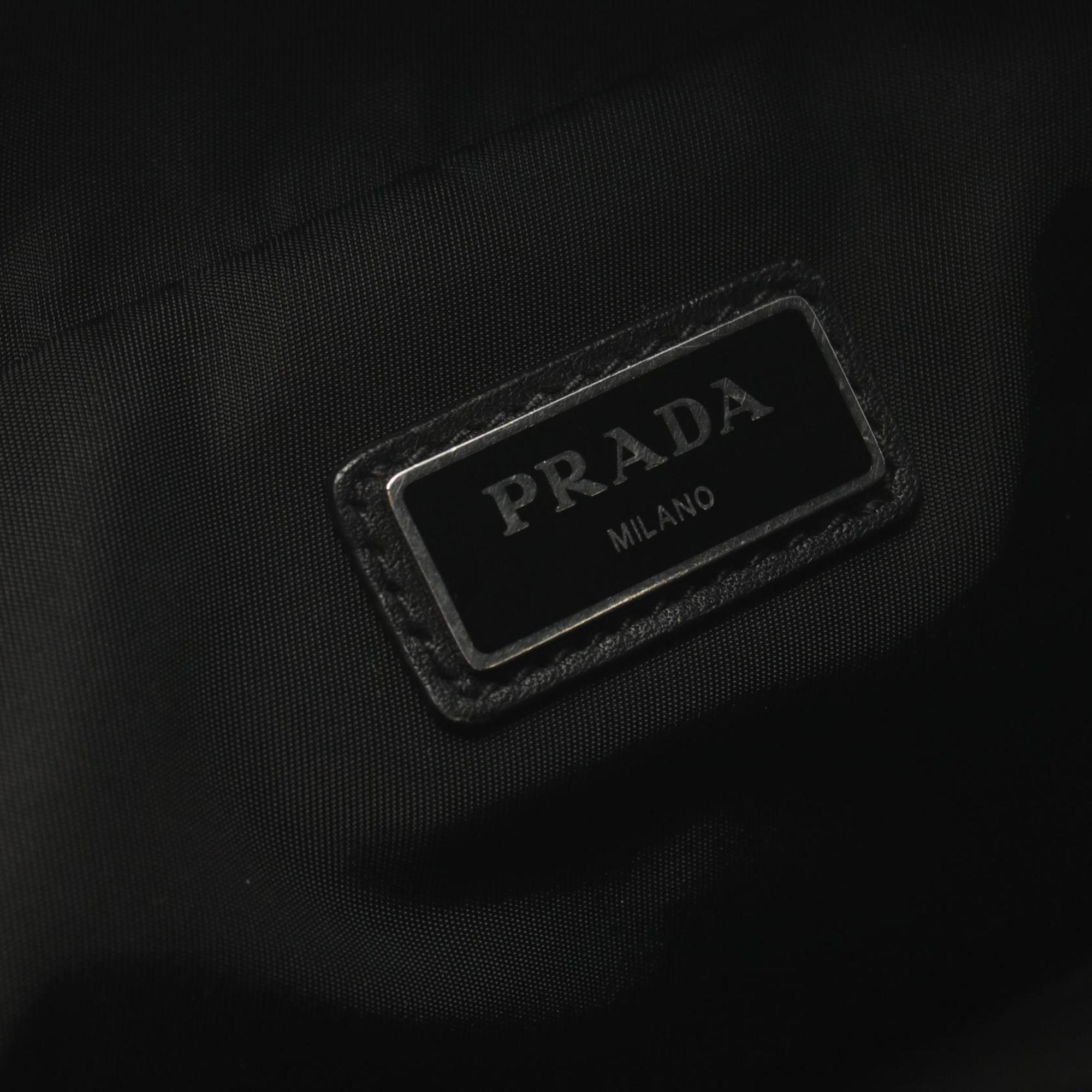 PRADA TESSUTO Waist Bag, Body Nylon, Men's, Women's, Black, 2VL008