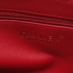 CHANEL Matelasse Handbag Bag Canvas Women's Red