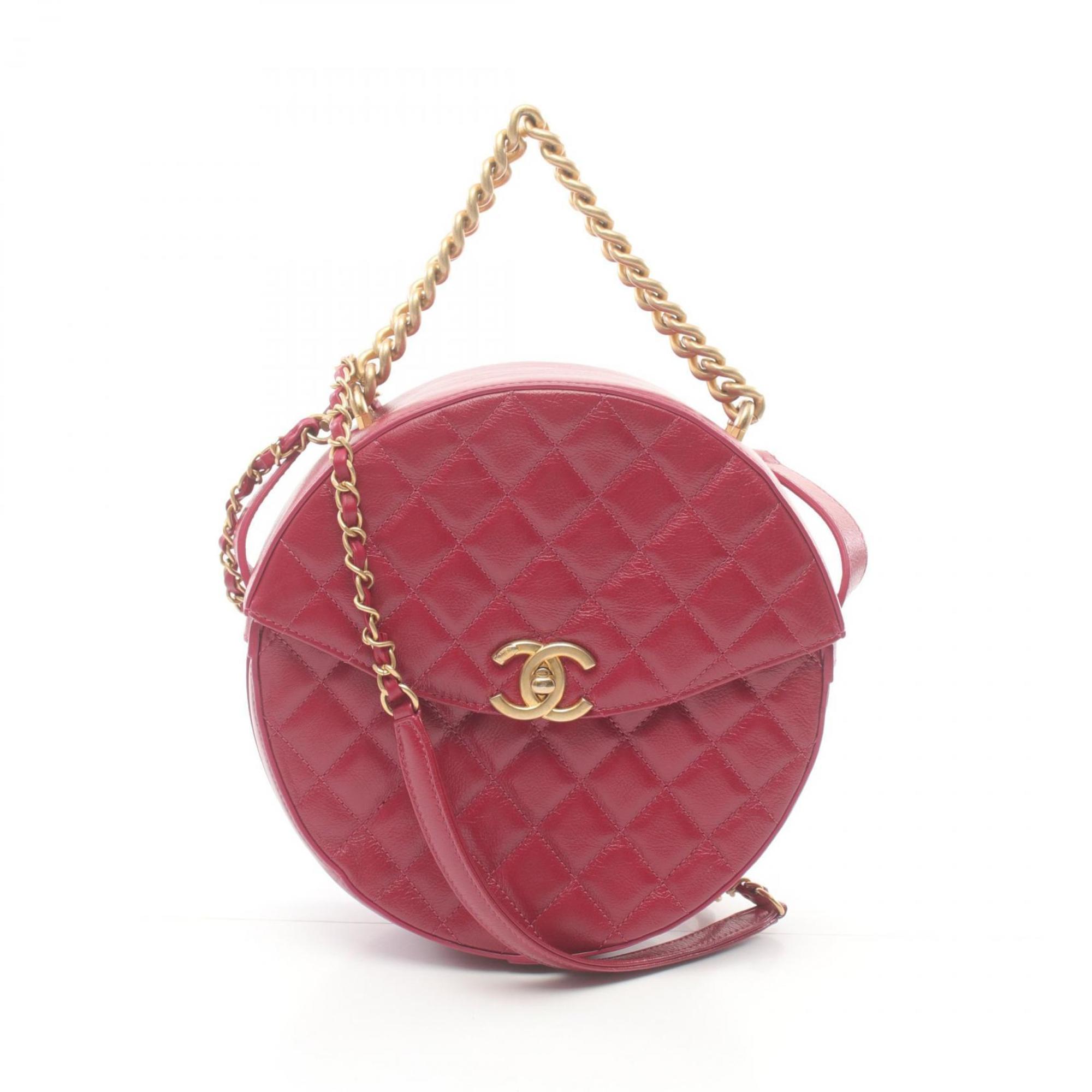 CHANEL Matelasse Handbag Bag Leather Women's Pink