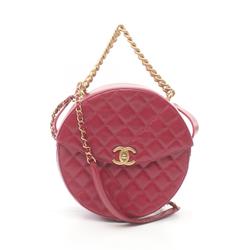 CHANEL Matelasse Handbag Bag Leather Women's Pink