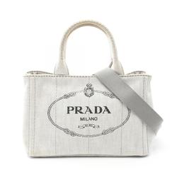 PRADA CANAPA Tote Bag Canvas Women's Grey 1BG439