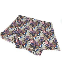 LOUIS VUITTON M70623 Etoile Allover LV League Stole Large Scarf Shawl Cotton Silk Men Women Multicolor