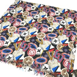 LOUIS VUITTON M70623 Etoile Allover LV League Stole Large Scarf Shawl Cotton Silk Men Women Multicolor