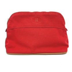 HERMES Bolide 25 Pouch Cotton Women's Red