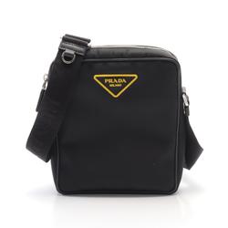 PRADA Shoulder Bag Nylon Leather Women's Black