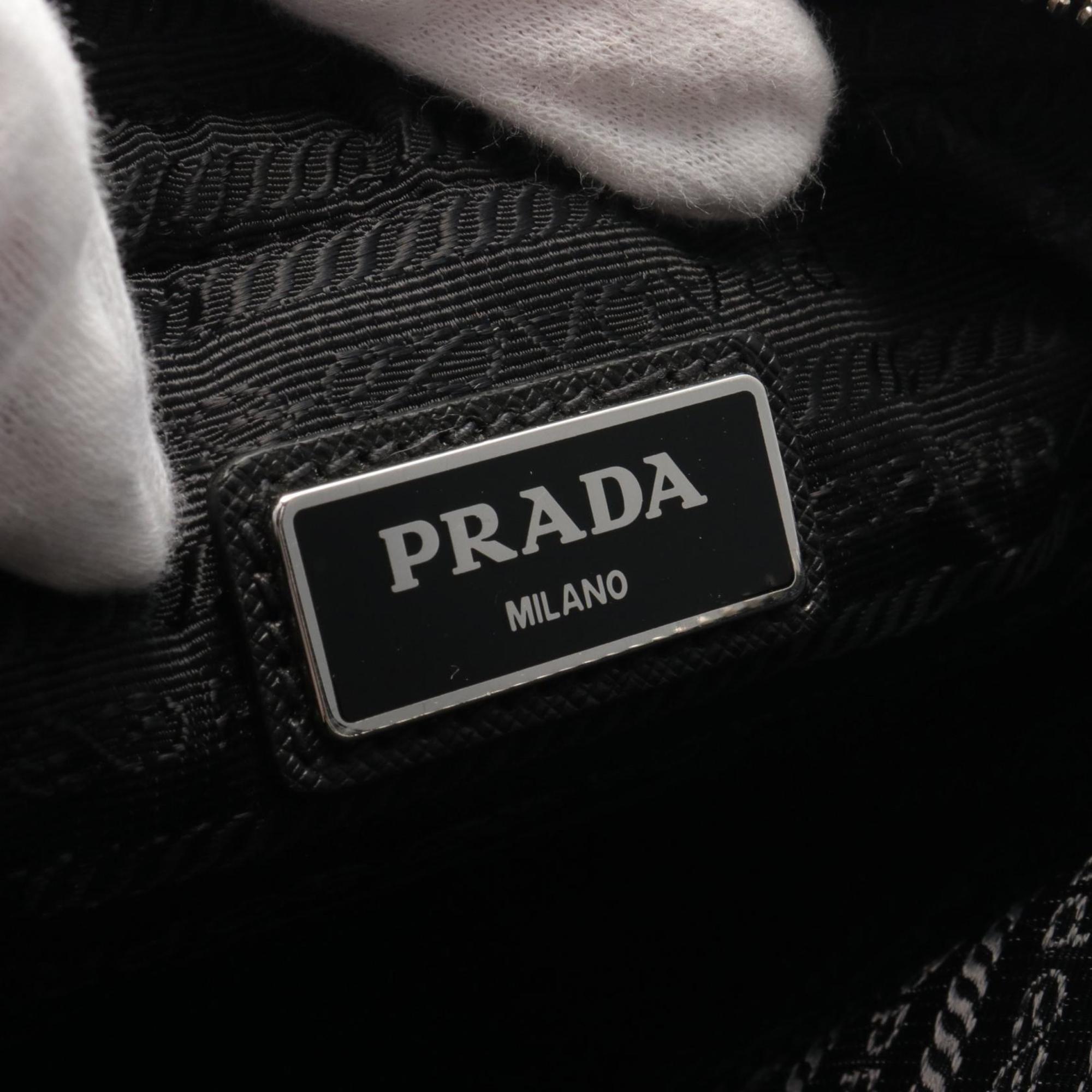 PRADA Shoulder Bag Nylon Leather Women's Black