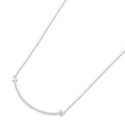 Tiffany & Co. T Smile Small Necklace, K18WG (White Gold), Women's, Silver