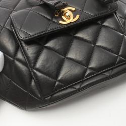 CHANEL Matelasse Rucksack Backpack Bag Lambskin (Sheepskin) Women's Black A10177