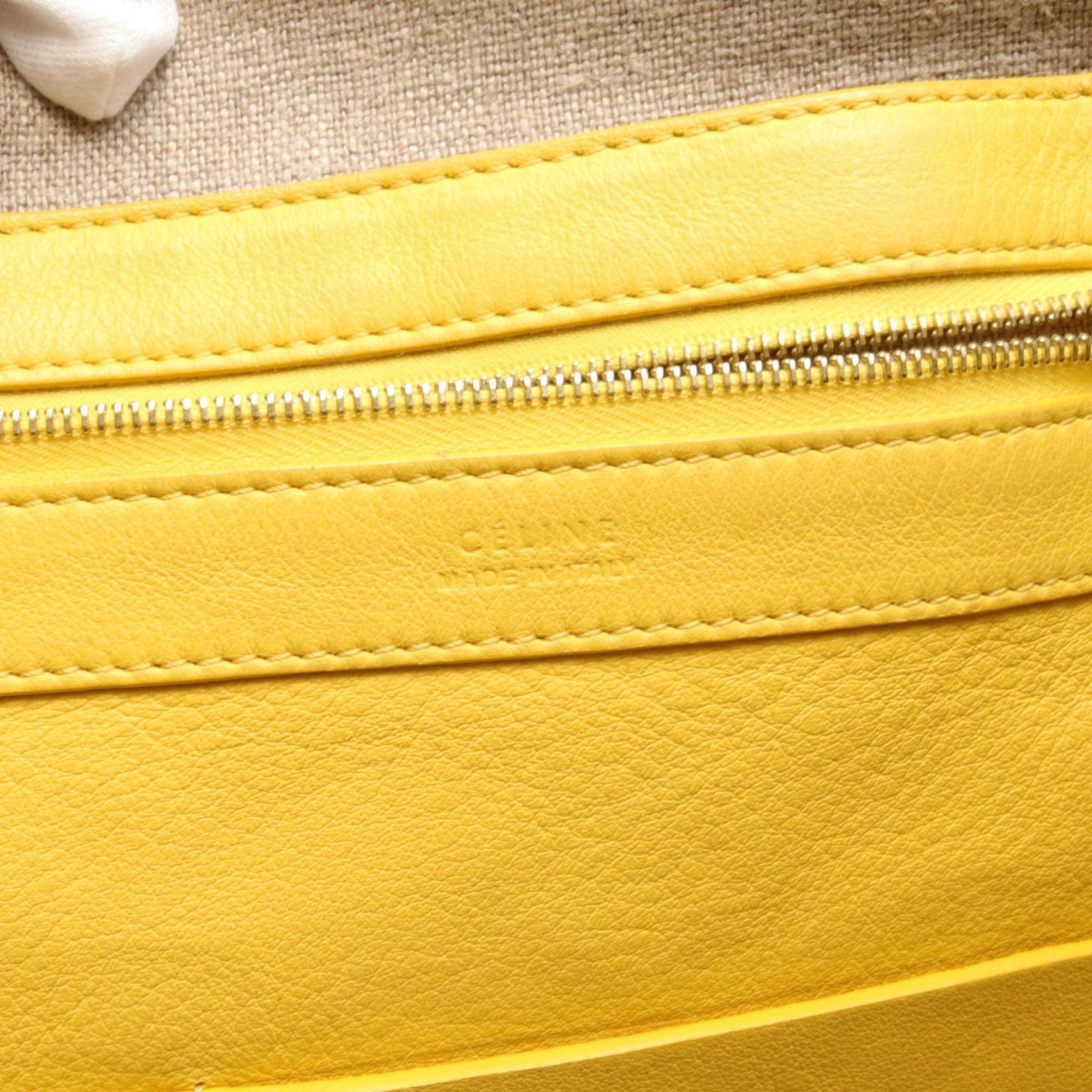 CELINE Cabas Phantom Tote Bag Leather Women's Yellow 169933