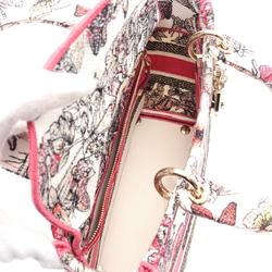 Christian Dior Dior Lady Handbag Canvas Bag Women's Pink White Multicolor