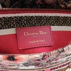 Christian Dior Dior Lady Handbag Canvas Bag Women's Pink White Multicolor