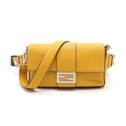 FENDI Baguette for Men Regular Waist Bag Body Leather Men's Yellow 7V72