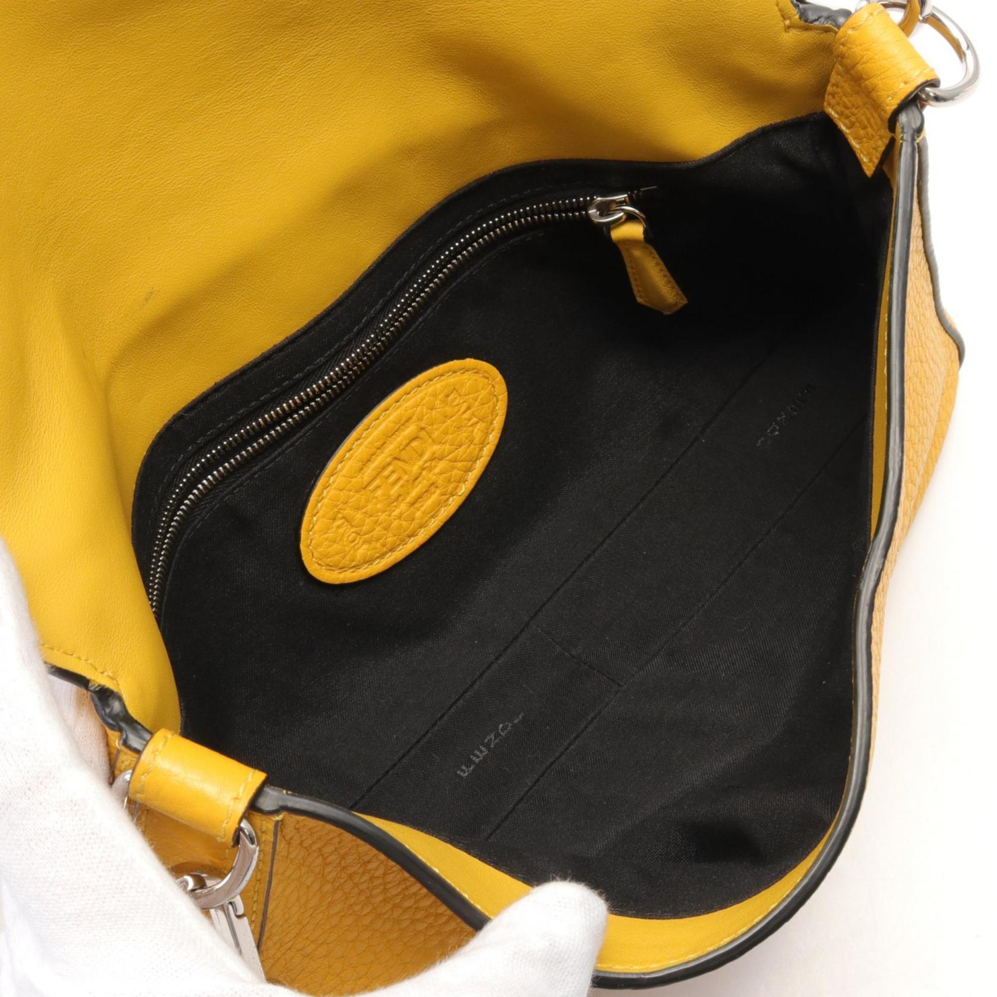 FENDI Baguette for Men Regular Waist Bag Body Leather Men's Yellow 7V72