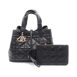 Christian Dior Dior Toujours Medium Macrocannage Handbag Bag Leather Women's Black