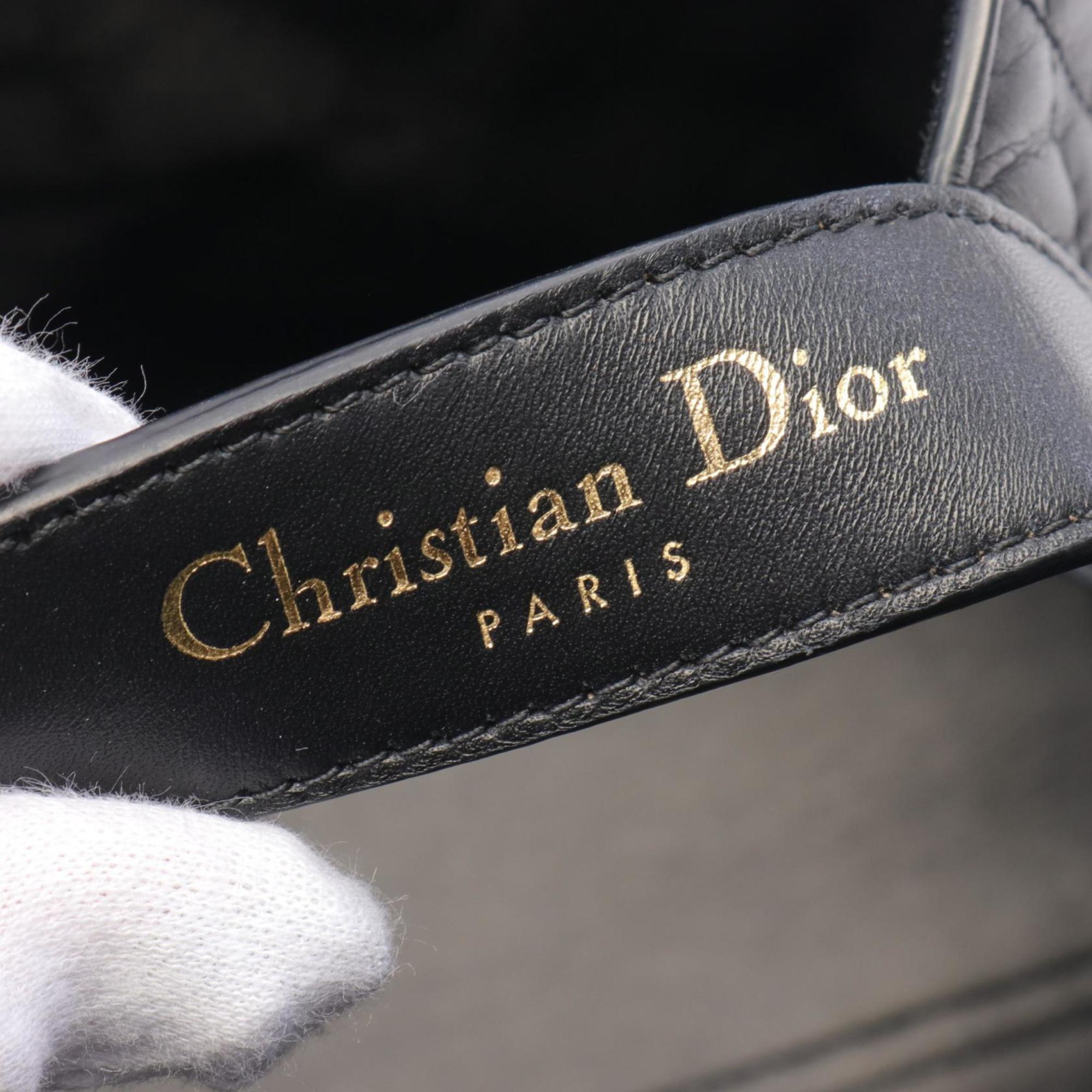 Christian Dior Dior Toujours Medium Macrocannage Handbag Bag Leather Women's Black