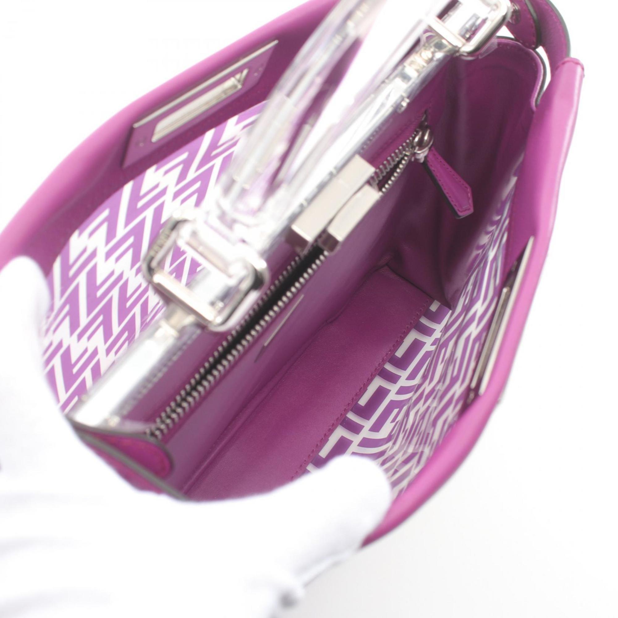 FENDI Peekaboo Regular Selleria Handbag Bag Vinyl Leather Women's Purple 8BN290