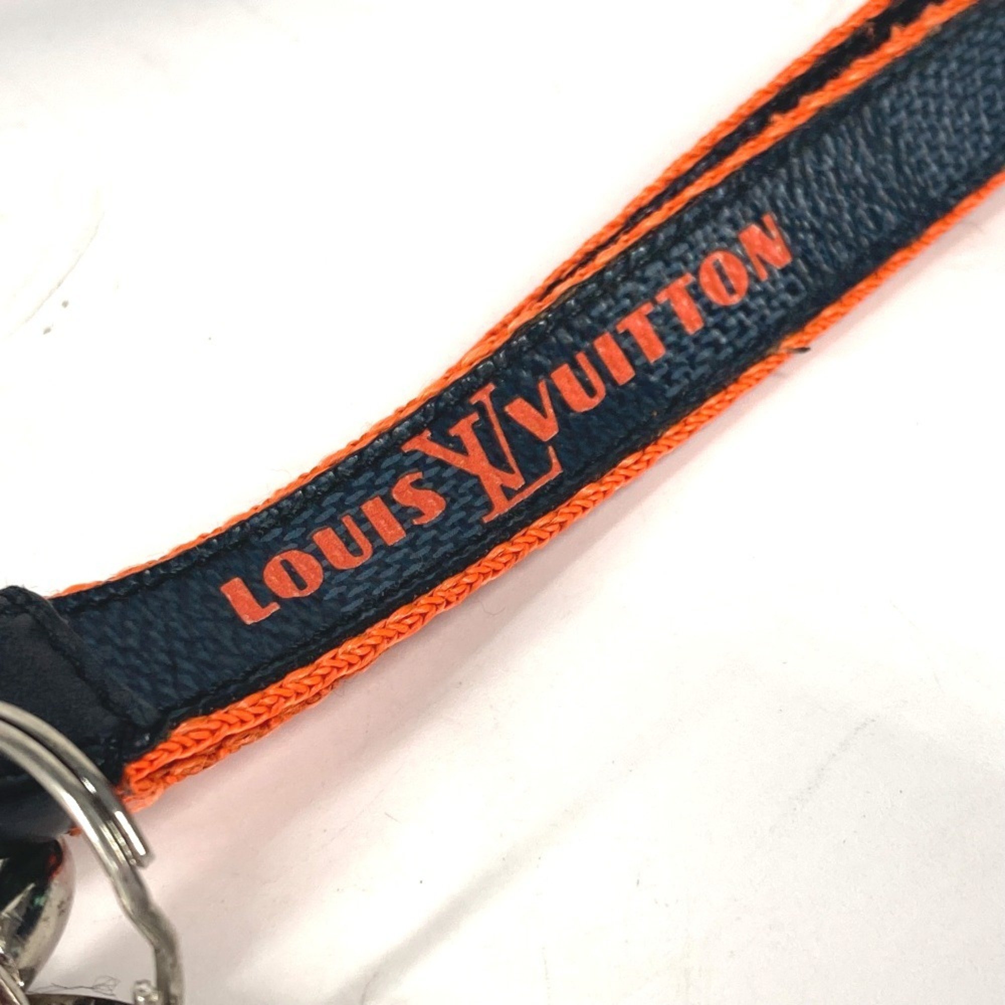 LOUIS VUITTON M67773 Damier Cobalt Portocle Lanyard Neck Strap with Carabiner Canvas Men's Women's Navy