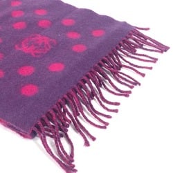 LOEWE Anagram Dot Polka Scarf Wool Angora Women's Pink