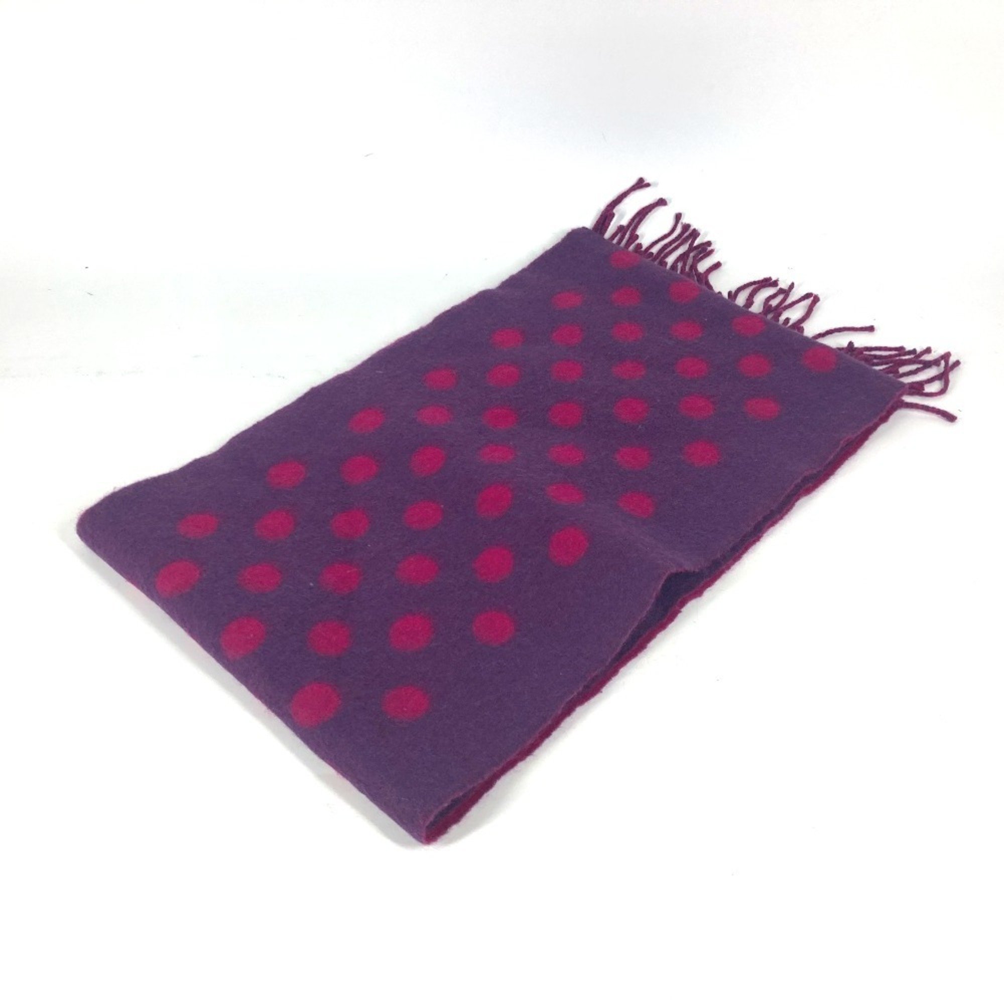 LOEWE Anagram Dot Polka Scarf Wool Angora Women's Pink