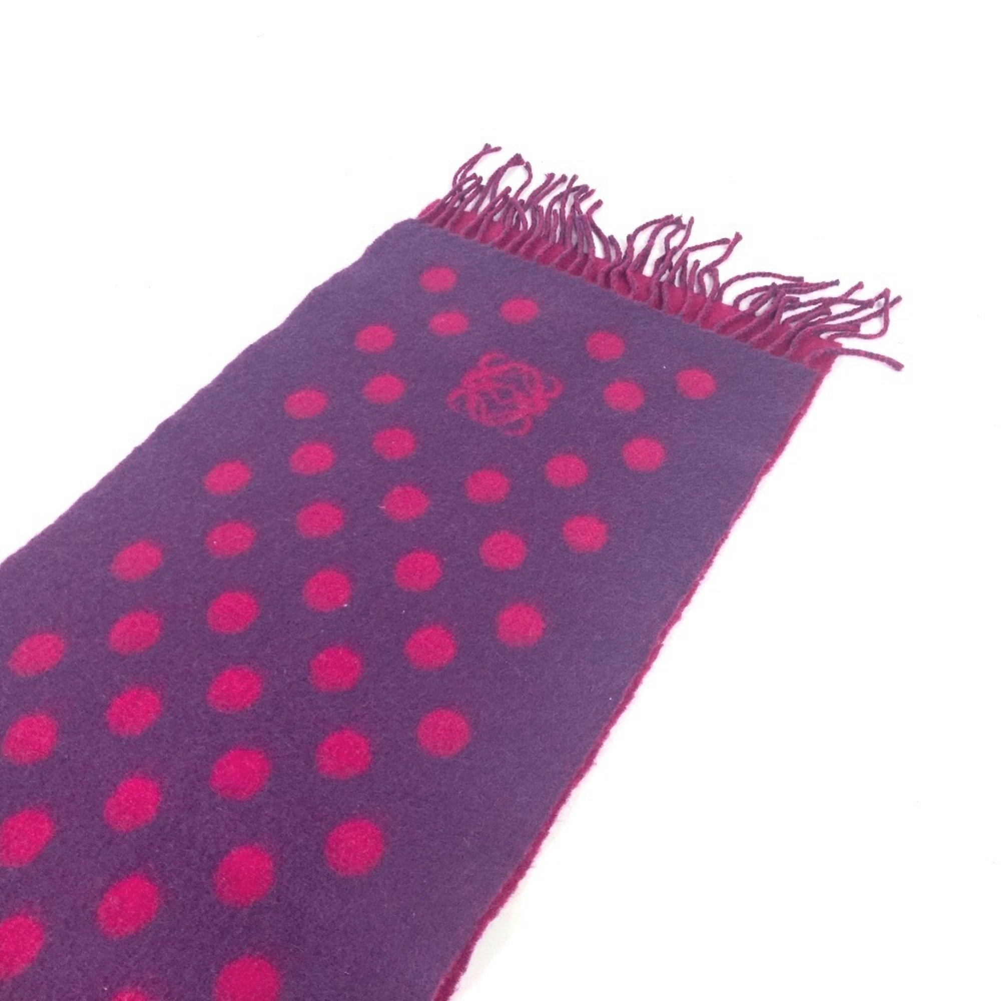 LOEWE Anagram Dot Polka Scarf Wool Angora Women's Pink