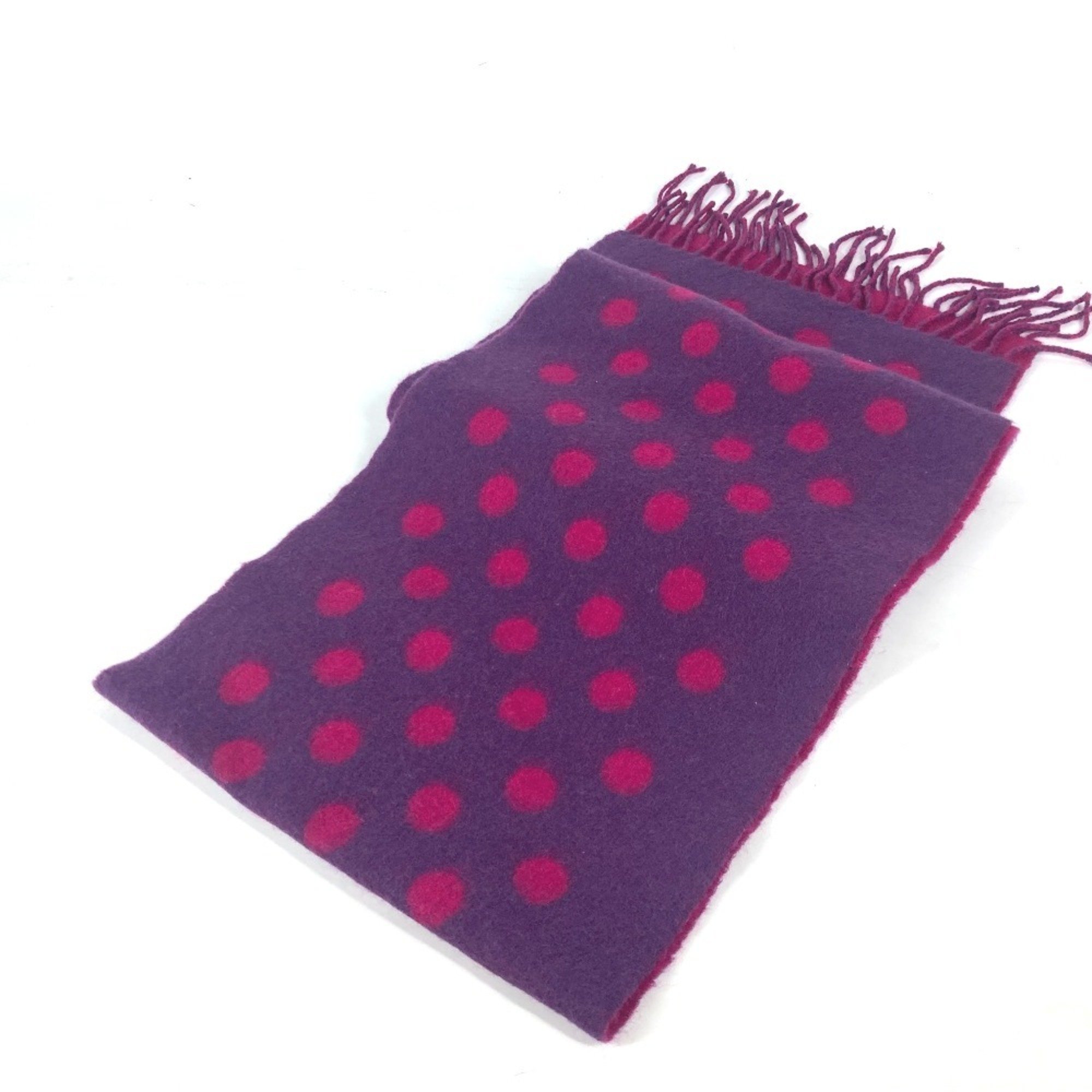 LOEWE Anagram Dot Polka Scarf Wool Angora Women's Pink