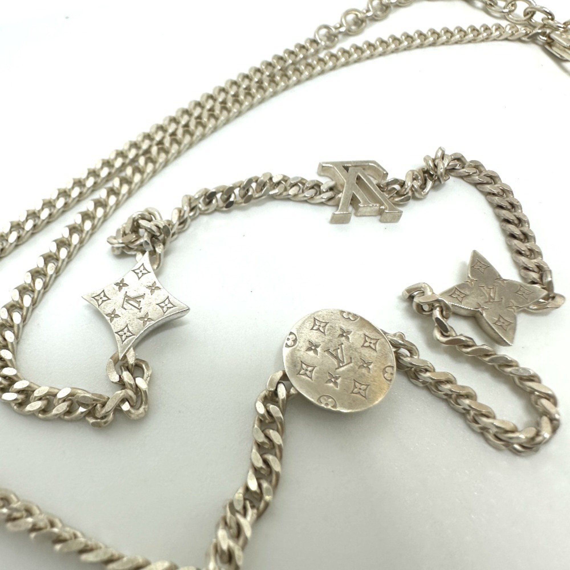 LOUIS VUITTON M01717 Necklace LV Spike Charm Chain SV925 Men's Silver