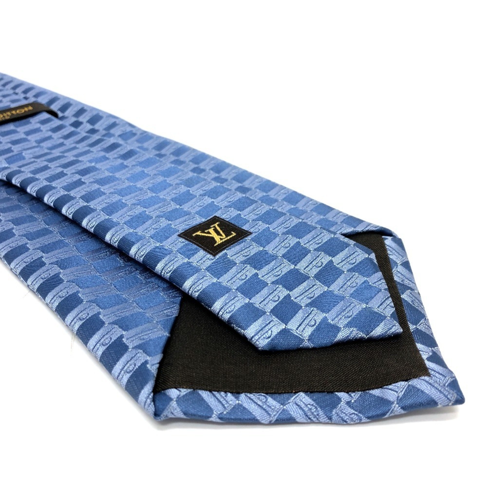 LOUIS VUITTON Louis Vuitton Silk Necktie Men's Blue