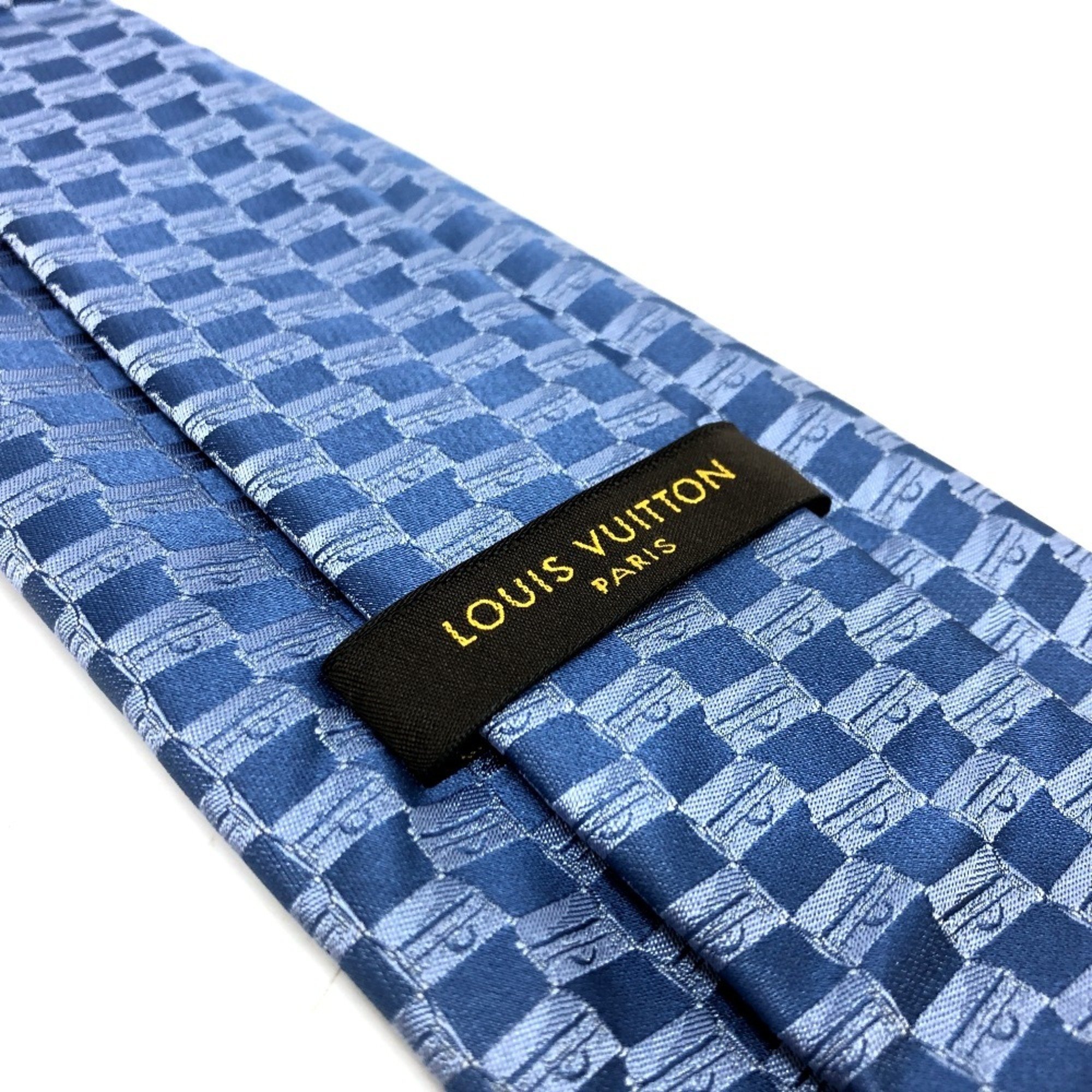 LOUIS VUITTON Louis Vuitton Silk Necktie Men's Blue