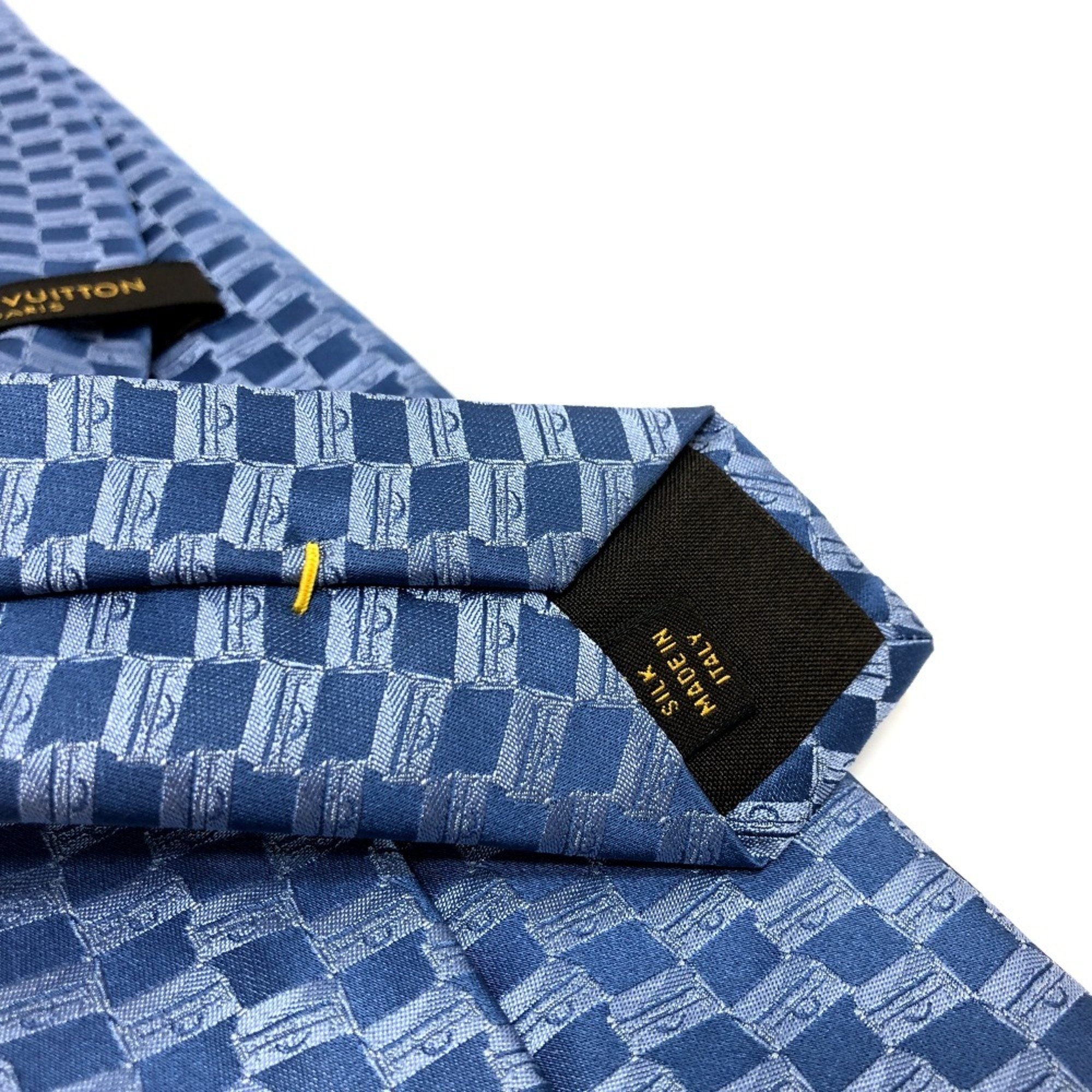 LOUIS VUITTON Louis Vuitton Silk Necktie Men's Blue