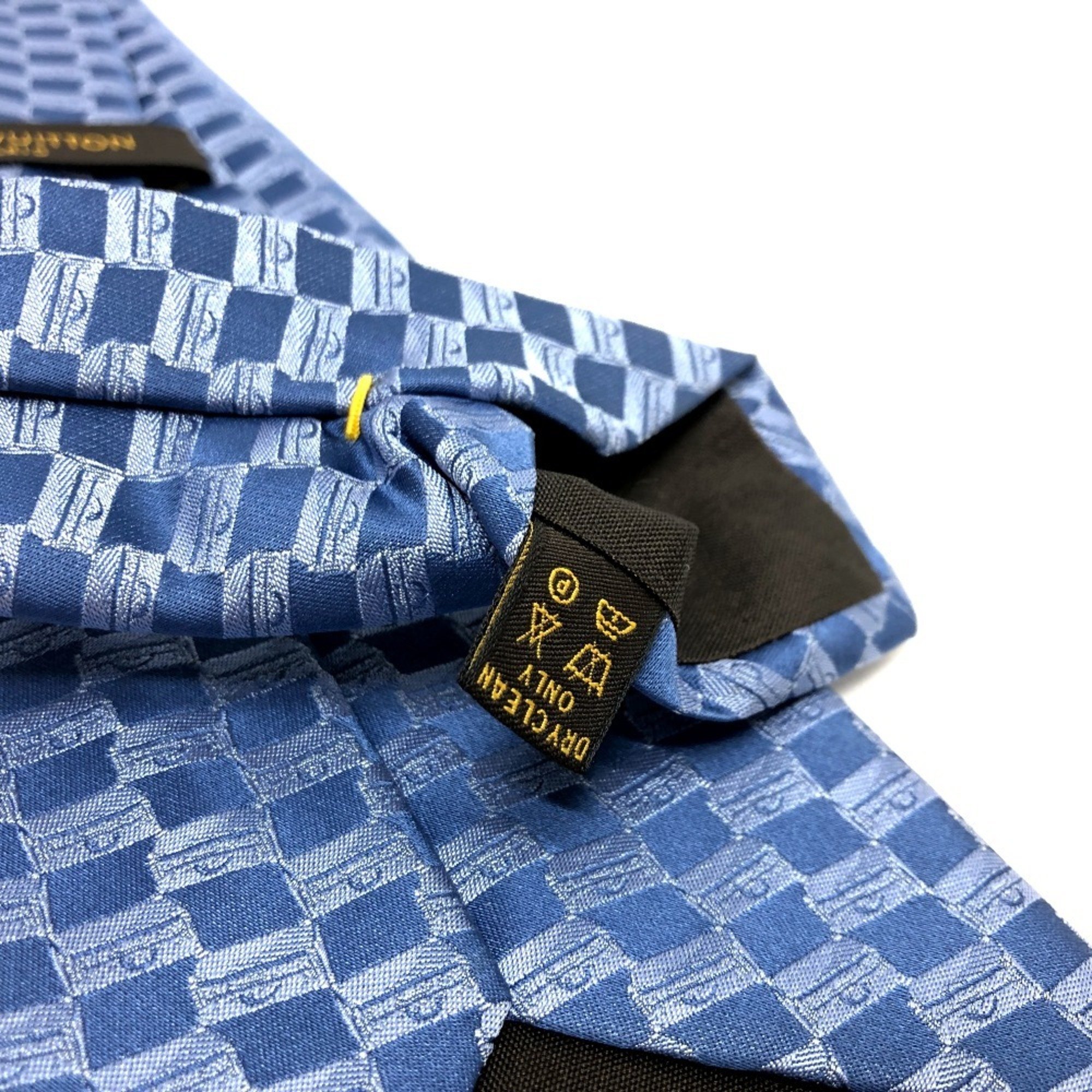 LOUIS VUITTON Louis Vuitton Silk Necktie Men's Blue