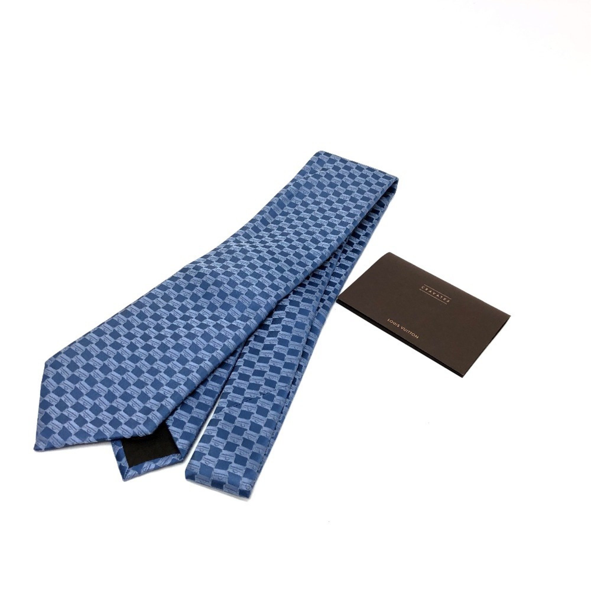 LOUIS VUITTON Louis Vuitton Silk Necktie Men's Blue