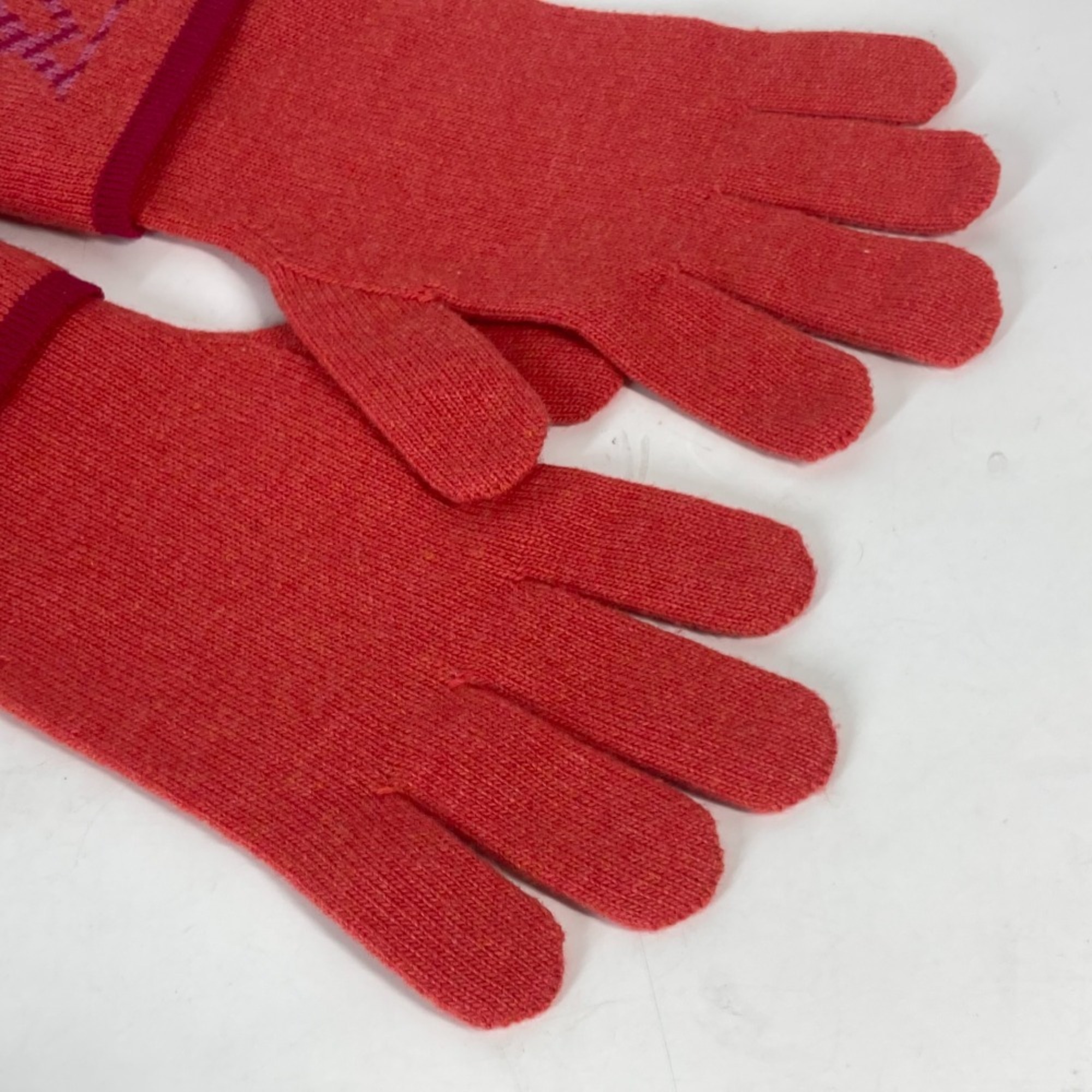 LOUIS VUITTON M70838 Gon Pop Monogram Gloves Wool Cashmere Women's Pink